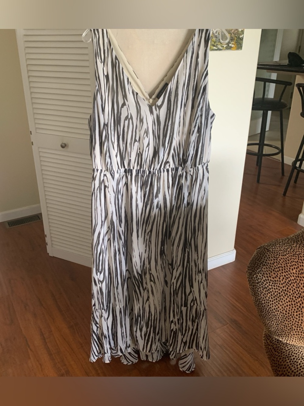 Lane Bryant plus size Sleeveless Zebra Print Midi Dress - Black & off white.